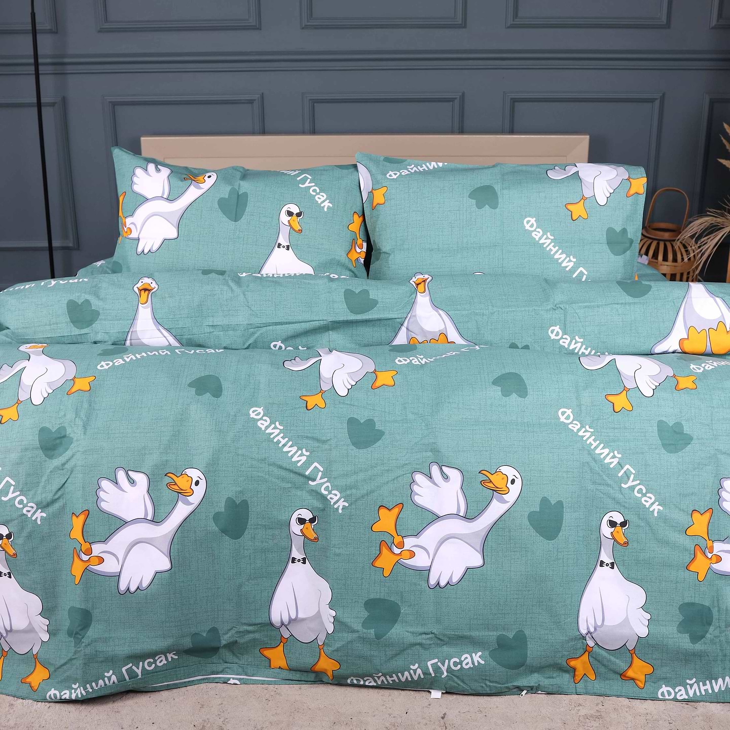 Комплект постільної білизни MirSon Бязь 17-0945 Happy Duck 220х240 (2200013128892)